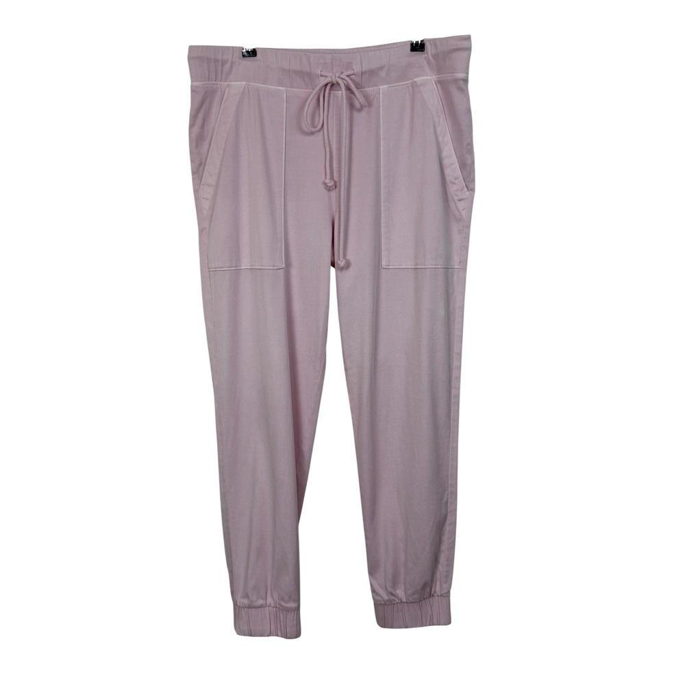 Cloth & Stone Women Cotton Tencel Joggers M Pink Drawstring Pockets Athleisure
